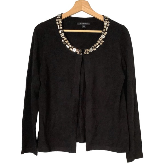 Banana Republic Sparkly Gems Collar Cardigan Sweater, Black, Women’s Size L - Picture 1 of 7